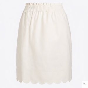 Cream Jcrew skirt with scalloped hem